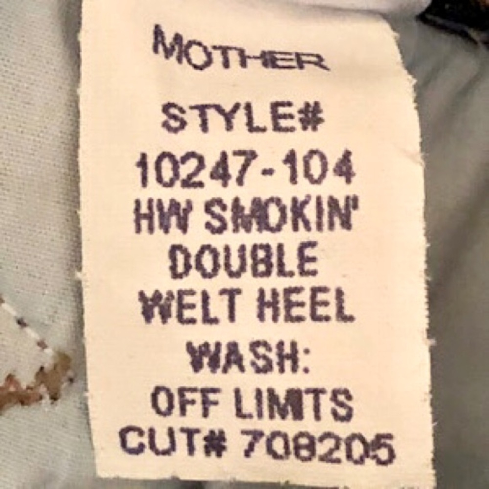“NEW” MOTHER High-Waist Smokin Double Welt Heel Jean - Picture 7 of 11